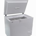 Solar powered AC DC chest style freezer white