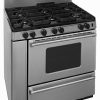 Stainless steel oven with 6 burners window, broiler and back splash