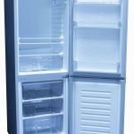 Both doors open on Sunstar solar fridge