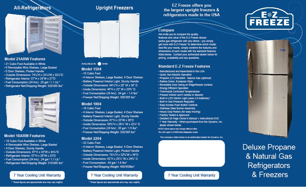 EZ Freeze Propane Refrigerator Brochure